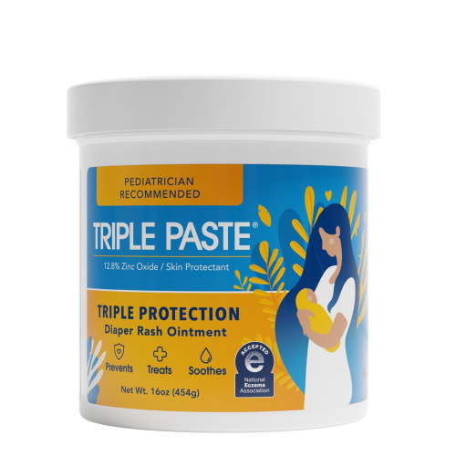 Triple Paste Preventive Diaper Rash Cream, Hypoallergenic Medicated Ointment for Toddlers 16 oz