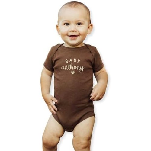 EMBROLY Custom Name Baby Onesie for Pregnancy Announcement First Grandchild – Newborn Baby Shower Birthday Family Keepsake