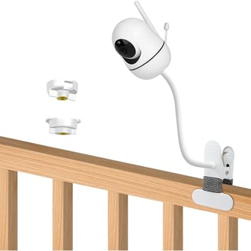 Baby Monitor Mount Compatible with HelloBaby HB6550/HB65/HB66/HB248,ANMEATE SM935E Baby Monitor Camera 15.7 inches Flexible Clip Clamp Mount Long Gooseneck Arm, Baby Monitors Holder Without Tools