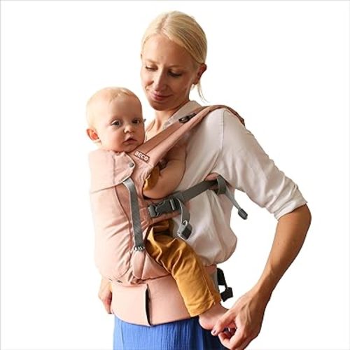 Beco Gemini 2.0 Baby Carrier Newborn to Toddler with M-Cloud™ Support - 4-Position Ergonomic Baby Carriers, Certified Hip-Healthy Newborn Carrier, Fully Adjustable to Fit All Parents (7–35 lbs) - Pink