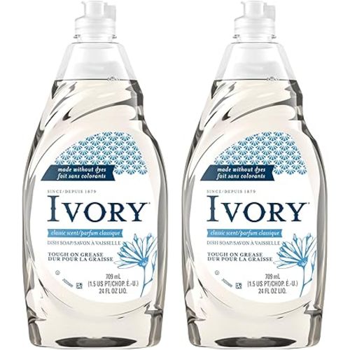 Cleaning Essentials includes Ivory Classic Dish Soap Dishwashing Liquid 709ml/24fl oz - Pack of 2, Value Bundle Packed