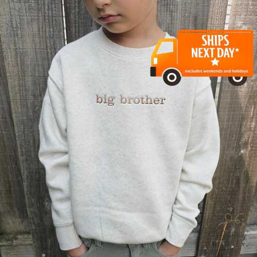 Big Brother Sweatshirt, Embroidered Toddler Sweatshirt Big Bro, Pregnancy Announcement Personalized Name Kids name Sweatshirt Siblings 824