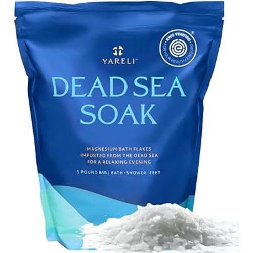 Yareli Magnesium Flakes, 5lb, Dead Sea Bath and Foot Soak, Alternative to Epsom Salt with Over 250,000mg of Magnesium Chloride Per Bag