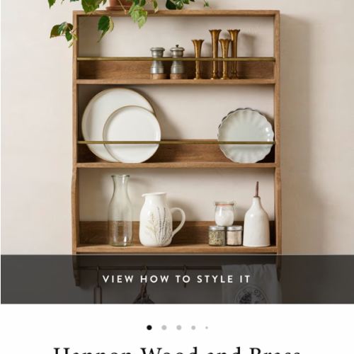 Hannon Wood and Brass Display Shelf - Magnolia