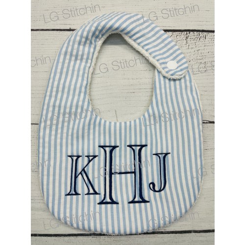 Inital bib, monogramed bib, custom boy bib, baby bib, cute homemade gift, baby shower gift, personalized gift, embroidered bib