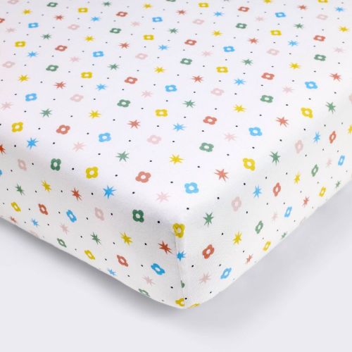 Cotton Fitted Crib Sheet - Playtime - Cloud Island™: Star Pattern, 200 Thread Count, 100% Cotton