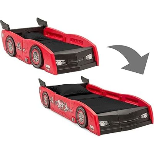 Delta Children Grand Prix Race Car Toddler-to-Twin Bed, Red
