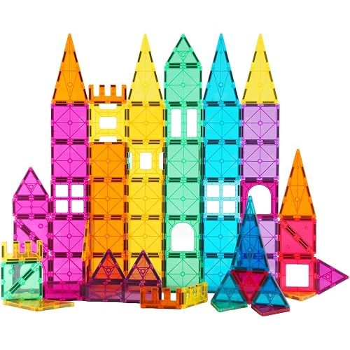 NEOFORMERS STEM Magnetic Tiles 70PCS Educational Toys for Kids Ages 3-8, Montessori Sensory Magnet Blocks for Toddlers, Classroom & Home Construction Kit