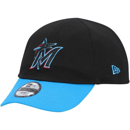 Infant Miami Marlins New Era Black Team Color My First 9TWENTY Flex Hat