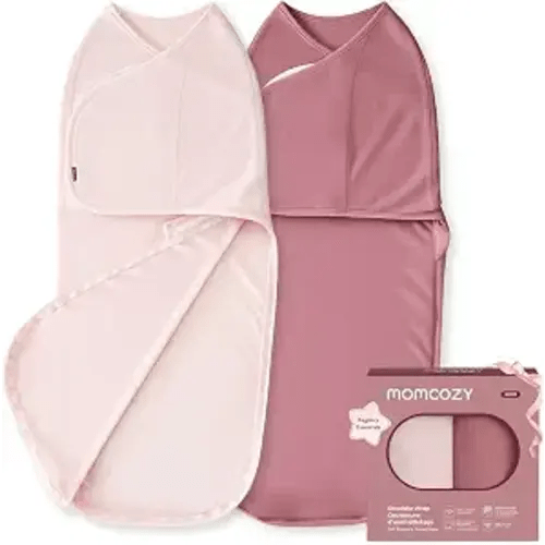 Momcozy Swaddles for Newborns, Quiet Fastener Swaddle Suitable for Infant 0-3 Months, New-Parent-Friendly Sleep Sack, Reduce Startle Reflex, Newborn Boys Girls Registry Essentials, 2-Pack, Bloom