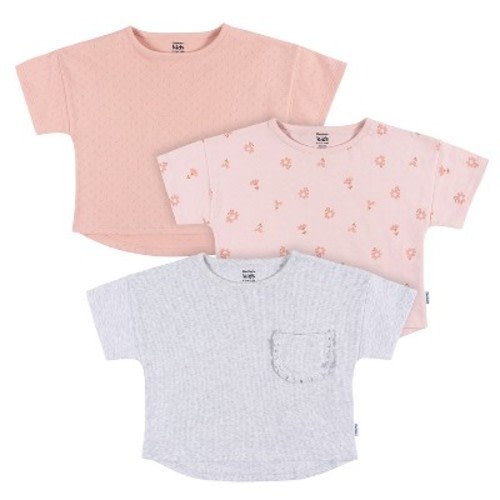 Gerber Toddler Girls' T-shirts - Flower - 12 Months - 3-Pack