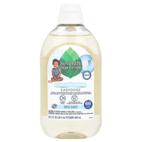 Seventh Generation Easy Dose Ultra Concentrated Baby Laundry Detergent, Free & Clear, 23.1 fl oz (683 ml)