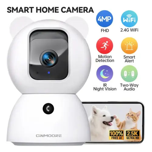 CINMOORE 2.5K Indoor Security Camera, Non-Subscription Person/Pet/Cry - TikTok Shop