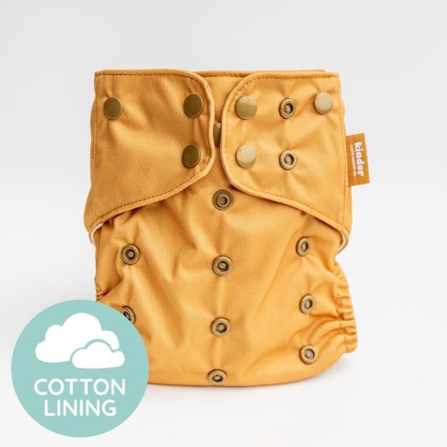 Golden - Cloud - Essential Pocket Diaper - 100% Cotton Lining - One Si – Kinder Cloth Diaper Co.