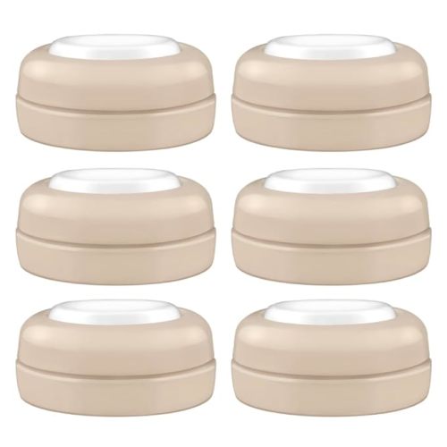 Maymom Screw Lids Aka Travel Caps with Rewritable Sealing Disc Compatible with Avent, Maymom Wide Mouth Bottles; Cap Replace Avent Natural Bottle Sealing Ring and Sealing Disc, 6pcs. (Khaki)