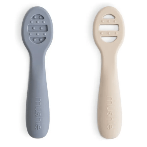 Mushie - Silicone baby spoons - Blue | Smallable