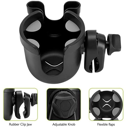 Accmor Stroller Cup Holder with Phone Holder, Bike Cup Holder, Universal Cup Holder for Uppababy Nuna Doona Strollers, 2-in-1 Cup Phone Holder for Walker Wheelchair Scooter Accessory