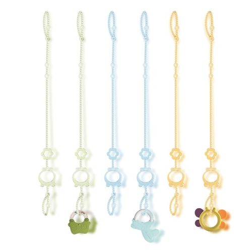 Toy Straps for Baby, 6pcs Adjustable Toy Holder for Stroller Accessories, Silicone Baby Tether Pacifier Clip, No Throw Baby Travel Essential Leash for High Chair, Car Seat, Baby Toy Clips