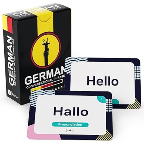 German Conversational Phrases Flash Cards with Audio – 75 for Beginners