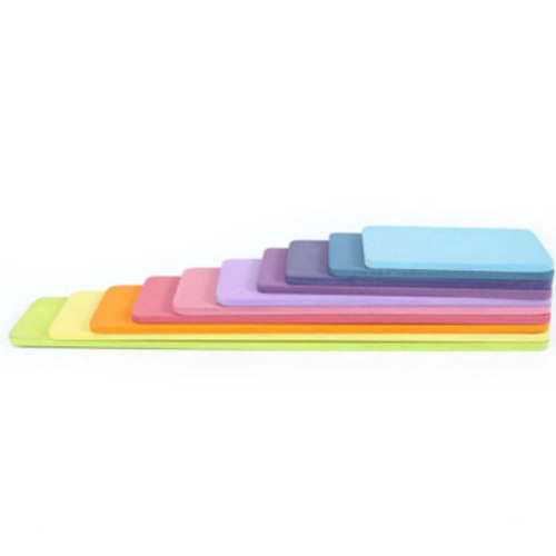 11 Pcs Wooden Rectangular Building Boards In Pastel/macaron Colors