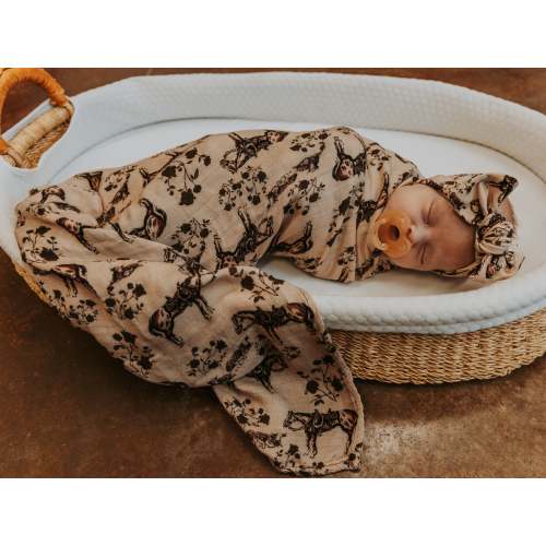 Prairie Rose Bamboo Muslin Swaddle – Cowkid Clothing Company
