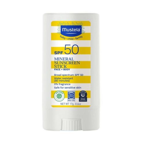 Mustela Mineral Baby Sunscreen Stick - SPF 50 - 0.6oz: Face & Body, Hypoallergenic, Paraben-Free, Contains Avocado