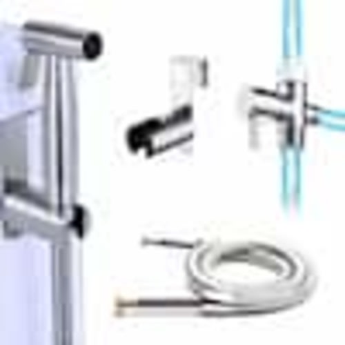 INSTER Non-Electric Stainless Steel Handheld Bidet Sprayer for Toilet Bidet Attachment Easy to Install Cloth Diaper Sprayer Set WSHDRMBA0003
