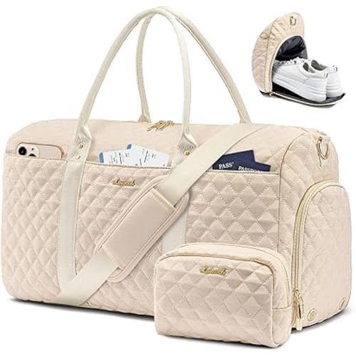 LOVEVOOK Travel Duffle Bag,Weekender Bags for Women Overnight Bag with Shoe Compartment, Carry on with Toiletry Bag,Duffel Bag with Wet Pocket,Hospital Bags for Labor and Delivery