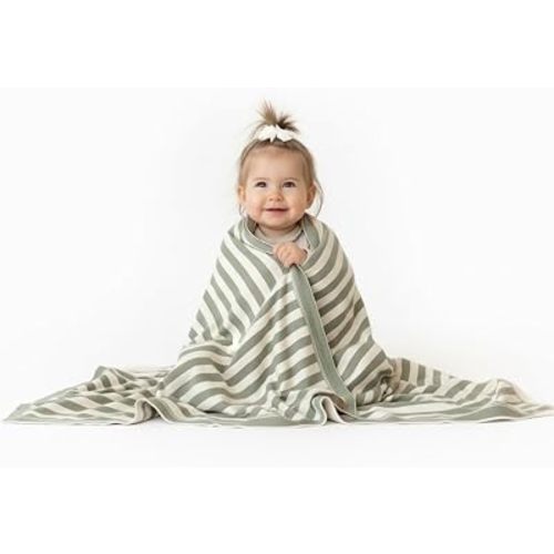 Amelia Organic Cotton Baby Blanket 30x40 in, Lily Pad