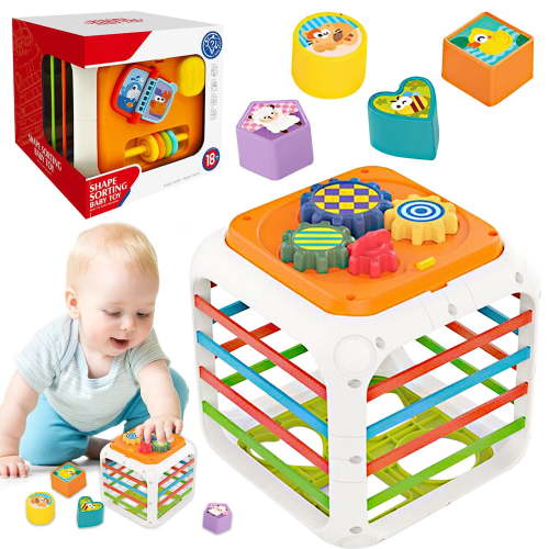 Toys for 1 Year Old, Shape Sorting Toys for Toddlers 1-3, Sensory Shape Blocks Learning Toys for 1 2 3 Year Old Boys Girls