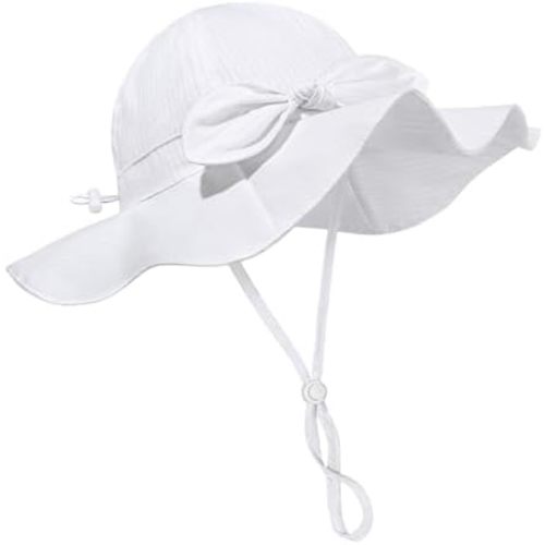 Baby Girl Sun Hat Summer Foldable Beach Hats with UPF50+ Sun Protection Wide Brim Toddler Bucket Hat Cap