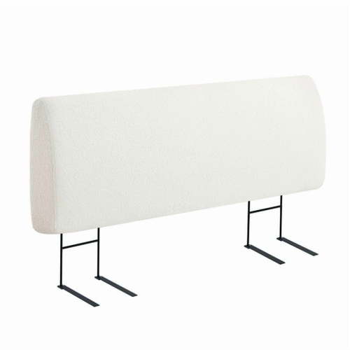 Pinmoco 4.7" Upholstered Foam Headboard Queen Bed, Height Adjustable and Ergonomic Head Board, Teddy Velvet White - Walmart.ca