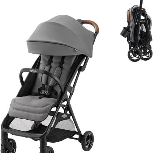 Graco Ready2Jet Compact Stroller – Overhead Friendly Compact Travel Stroller with Automatic Fold, Kingston