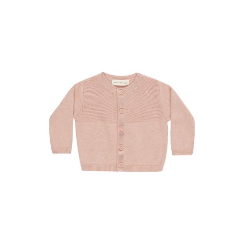 Heathered Organic Cotton Knit Cardigan Sweater, 6-12M