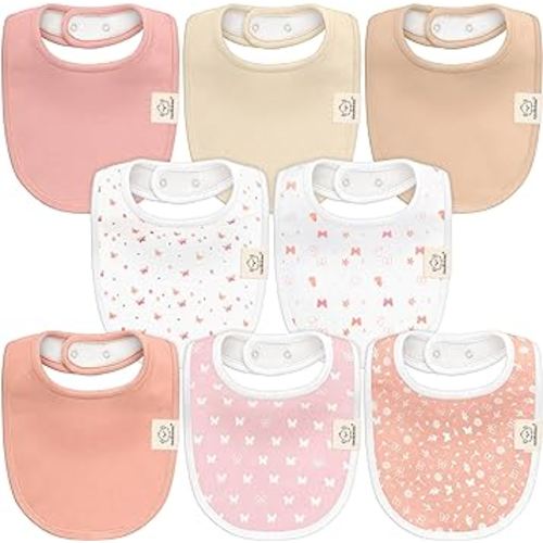 8-Pack Organic Baby Bibs for Girls & Boys - Teething Baby Bib, Baby Boy Bibs, Baby Girl Bibs, Newborn Bibs, Baby Drool Bibs for Infant, Toddler, Bibs for Baby Boy, Bibs for Baby Girl (Butterflies)