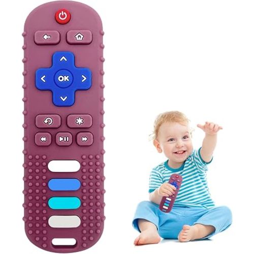 Silicone Teething Toys for Babies, Remote Control Shape Silicone Teethers, Cute Chew Toys for Boys and Girls,BPA Free Teether Early Educational Sensory Toy