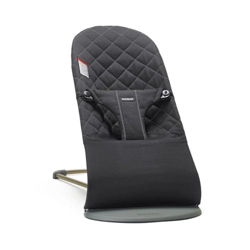 BabyBjörn Bouncer Bliss, Cotton, Black | 2-in-1 Adjustable Baby Bouncer Seat and Toddler Chair, Newborn to Toddler (8-29 lbs), 4 positions, Lightweight & Portable