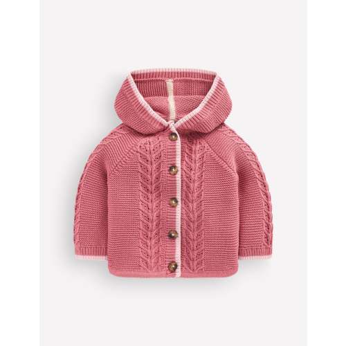 Pretty Cotton Knitted Jacket-Dusty Rose