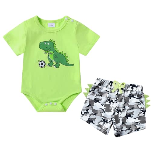 Baby Boy Clothes outfits 0-24 Months Newborn Infant Summer | Soft, Cute Short Sleeve Buttons Rompers, Crew Neck, Elastic Waist Shorts Set, Spring Summer Fall, Toddler Little Kids