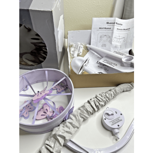 Lambs & Ivy Baby Purple Pink Butterfly Musical Baby Crib Mobile Soother Toy