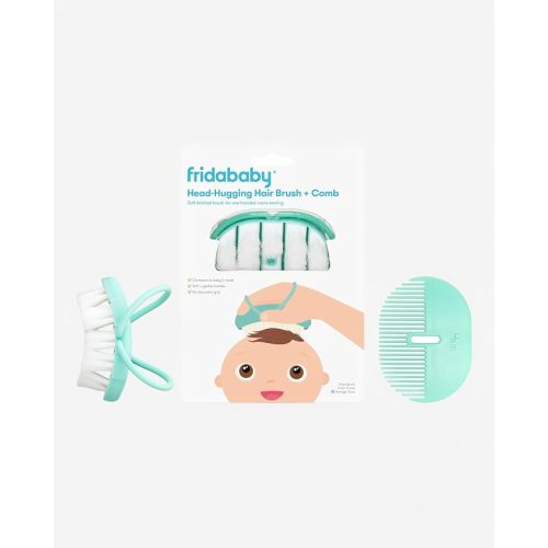 Frida Baby Infant Head-Hugging Baby Hairbrush and Comb Set, Newborn and Up