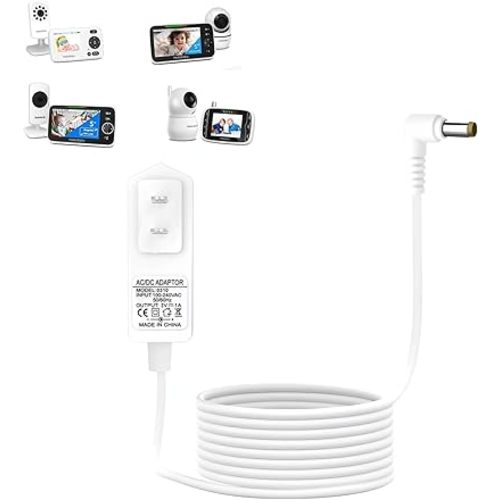 20ft/6m Charger Replacement for Hellobaby HB66, HB50, HB6550, HB30 Baby Camera Monitor K05S050100U, 5V Replacement Power Cord,Long Charging Cable Power Cord,DC Round Barrel Plug
