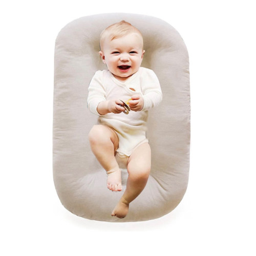 100% Cotton Baby Lounger for Newborn 0-24 Months(Apricot)