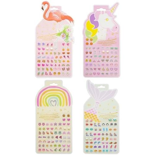 30 Pairs Sticker Earrings for Girls Stick on Earrings for Little Girls 4-6
