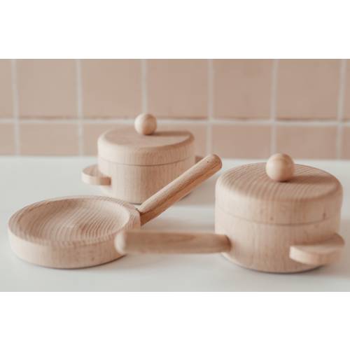 Wooden Pots and Pans Pretend Play Set