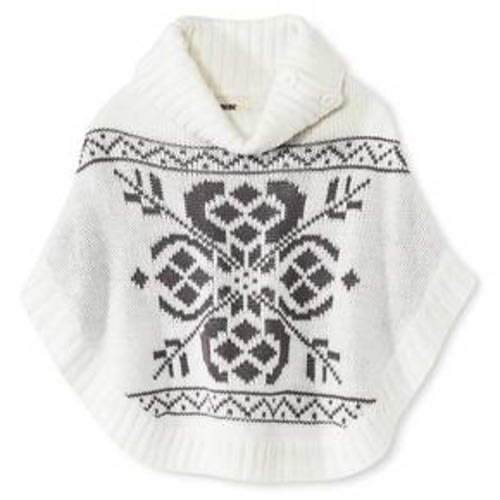 Toddler Girls' Marled Poncho Sweaters - Cream