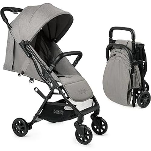 Lightweight Travel Stroller for Baby & Toddlers - Easy Fold & Compact Stroller with Canopy, Storage Basket, Multi-Position Recline & Convenient One-Hand Fold (Grey)