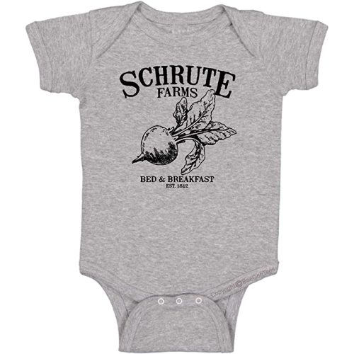 BeeGeeTees Beet Farms Funny Baby One Piece Cute Bodysuit Office Romper - Newborn - Gray