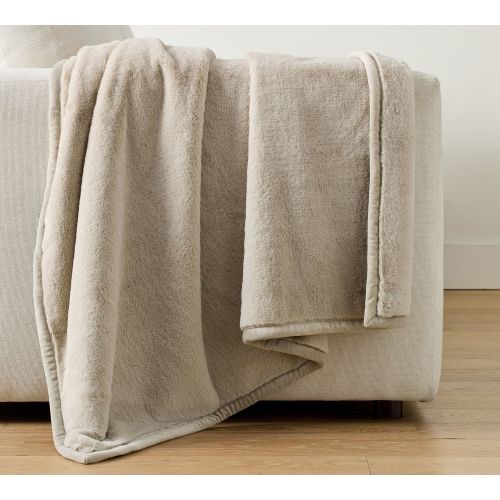 Double Faced Rabbit Faux Fur Throw