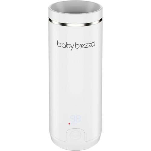 Baby Brezza Portable Warmer – 3X Faster Baby Bottle Warming - Travel Breastmilk and Formula Warmer - Safe, Even Heating - Up to 9oz - No Adapters, White